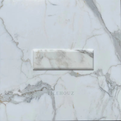 Calacatta Gold Marble 4X12 Deep Beveled Tile Polished/Honed