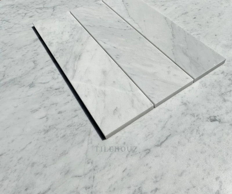 Carrara White Marble 3X12 Tile Polished&Honed