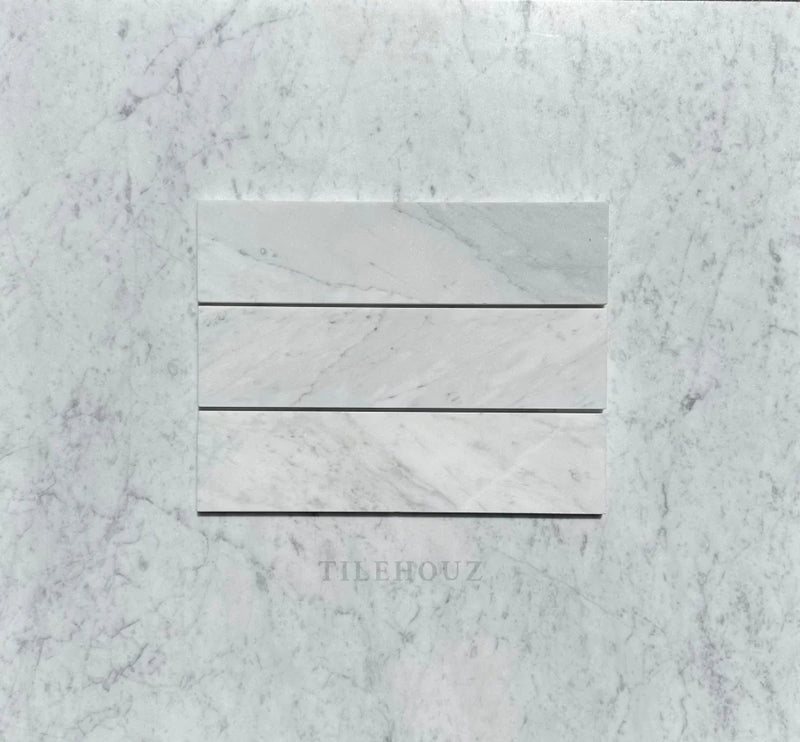 Carrara White Marble 3X12 Tile Polished&Honed