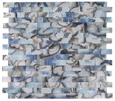 Casale Shell Blue 11.75 X Glass Mosaic Tile