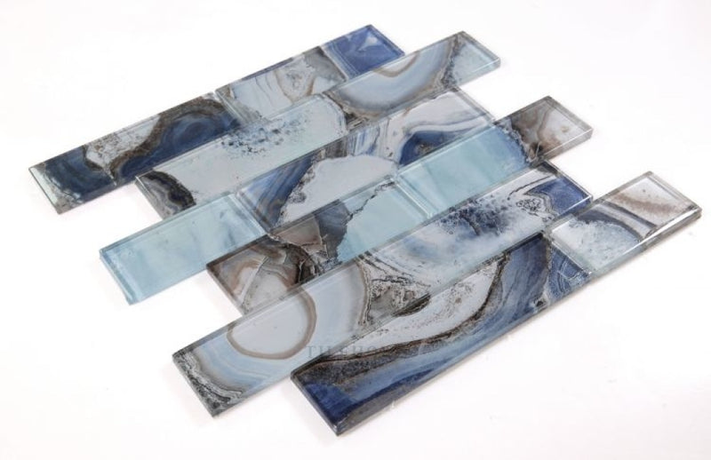 Casale Shell Blue 11.75 X Glass Mosaic Tile