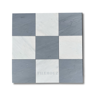Checkerboard Bardiglio Imperiale & Asian Statuary Marble