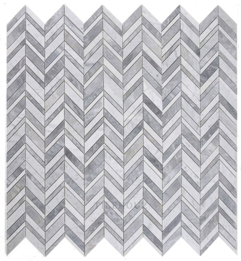 Chevron Shadow Dusk 11.75 X 12 Marble