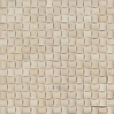 Crema Marfil Marble 3-D Small Bread Mosaic Tile Polished&honed Tiles