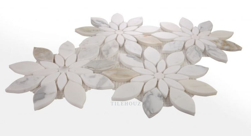 Daisy Bloom Calacatta 11.75 X 13.25 Marble