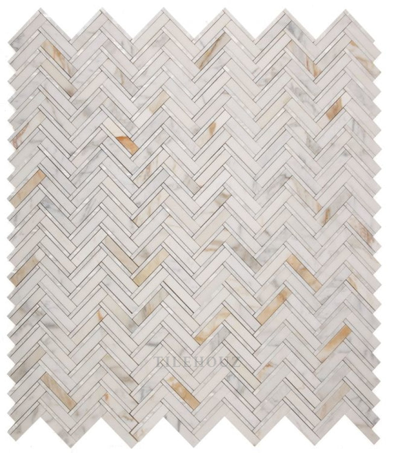 Diana Herringbone Calacatta 11 X 11.75 Pearl