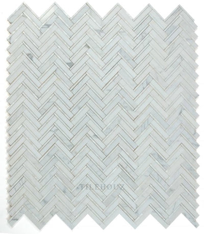 Diana Herringbone White 11 X 11.75 Pearl