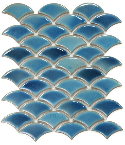 Dragon Scale Navy 9.75 X 12 Handmade Porcelain