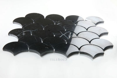 Dragon Scale Nero Marquina 10.5 X 13 Polished Marble