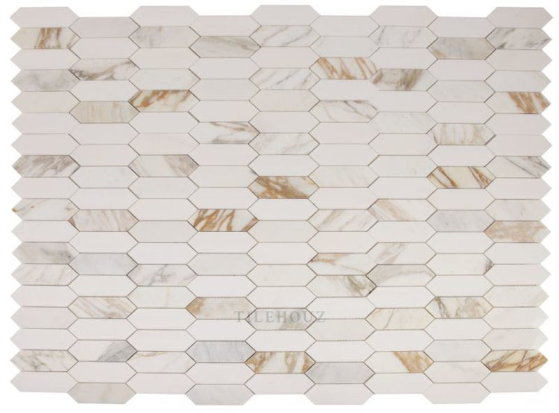 Elongated Hex Calacatta 11.75 X 15 Marble