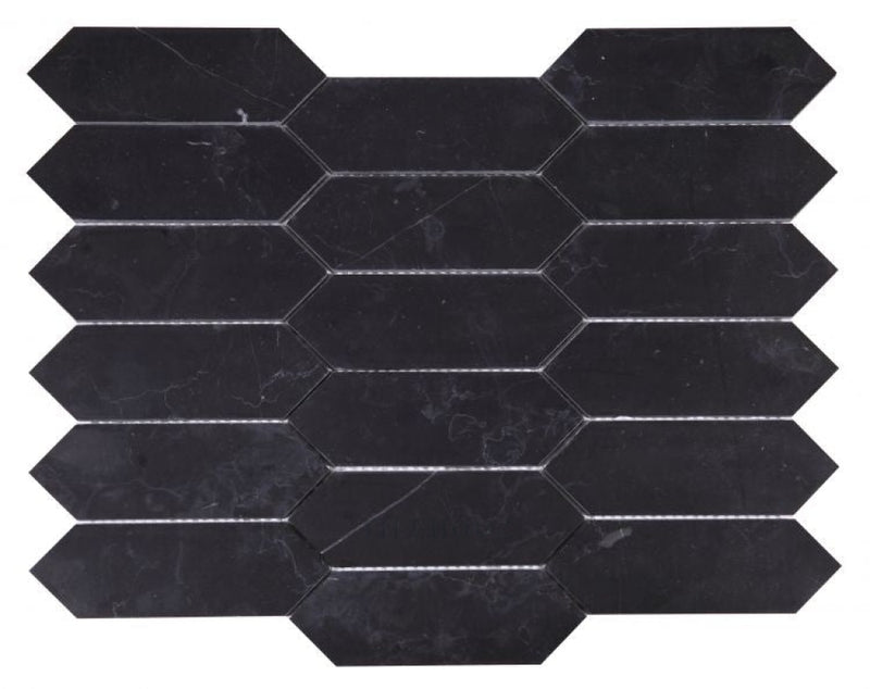 Elongated Hex Marquina 11.75 X 15 Marble