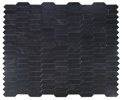 Elongated Hex Marquina 11.75 X 15 Marble