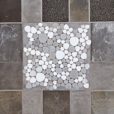 Growing Dusk Pebble 11.5 X Porcelain Mosaic Tile Handmade