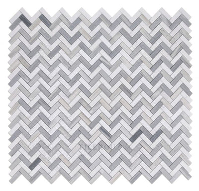 Herringbone Blue 11 X 12.5 Marble