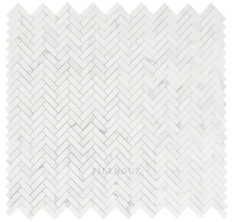 Herringbone Calacatta White Honed 11.25 X 12.5 Marble