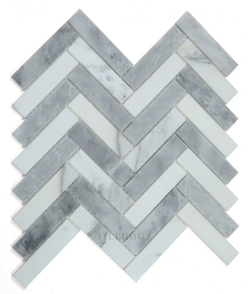 Herringbone City Grey 11.25 X Marble