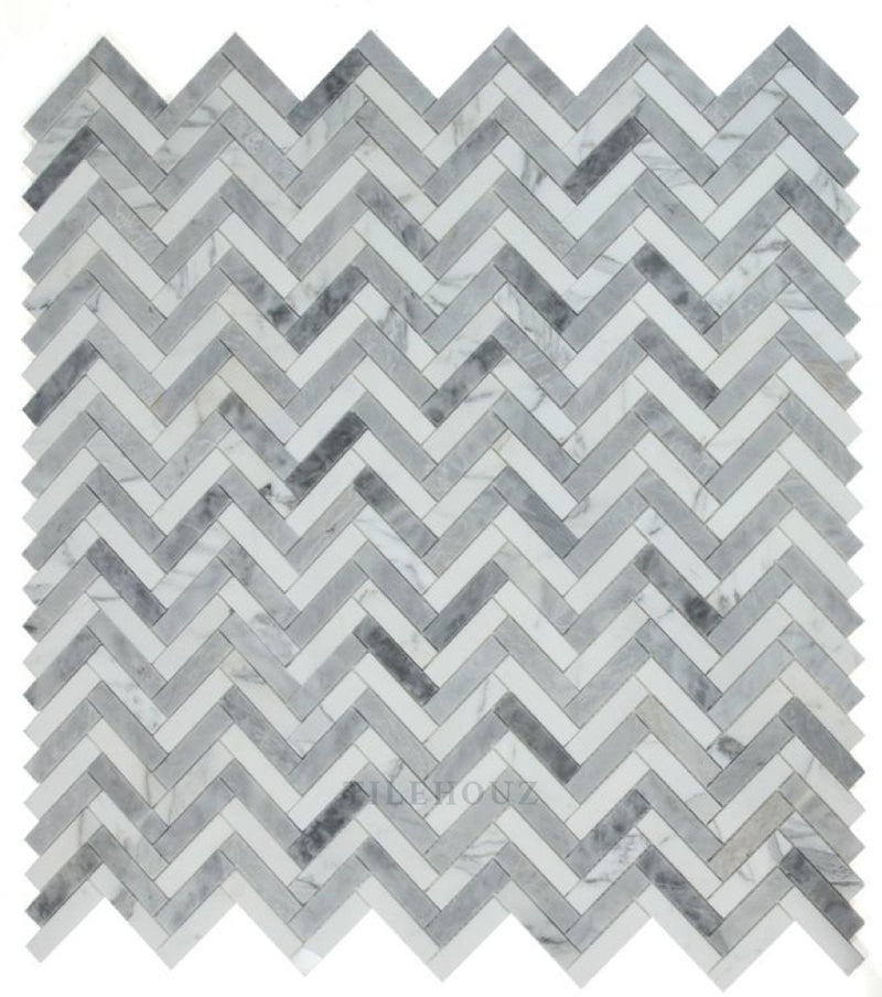 Herringbone City Grey 11.25 X Marble