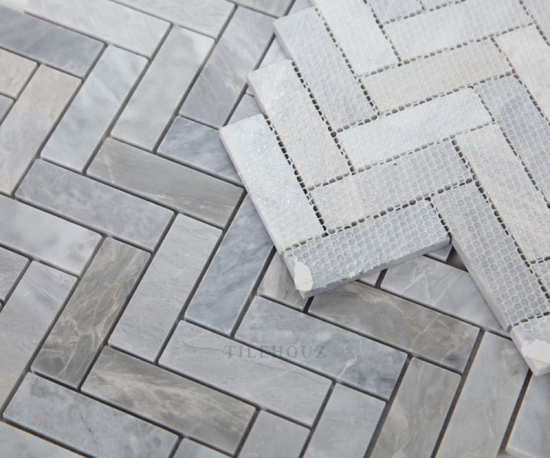 Herringbone Italian Grey 11 X 12.5 Marble