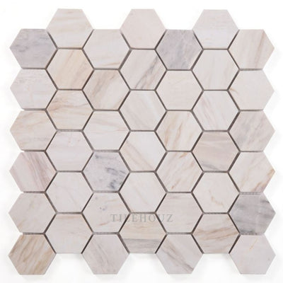 Hexagon 2 X Eurasian Marble Mosaic 11.75 12