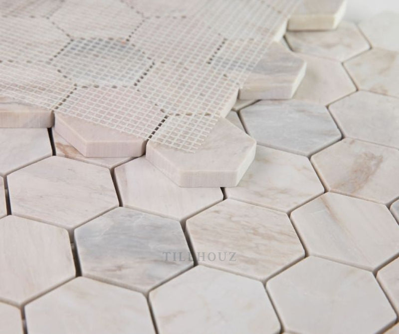 Hexagon 2 X Eurasian Marble Mosaic 11.75 12