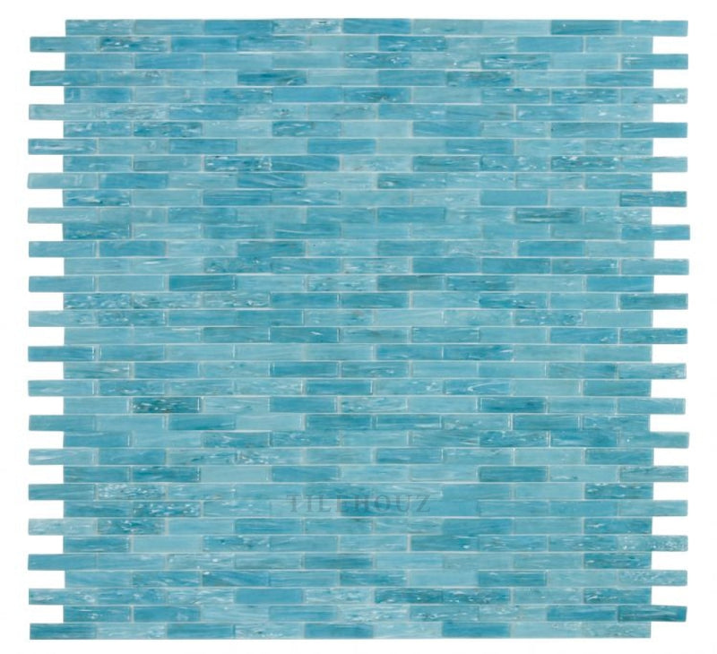 Hot Long Clear Blue 12 X 12.75 Glass Mosaic Tile