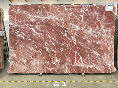 MARBLE DAMASCUS RED POLISHED SLAB 3/4 88 x 51