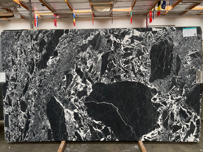 MARBLE NERO ANTICO HONED SLAB 3/4 127 x 73