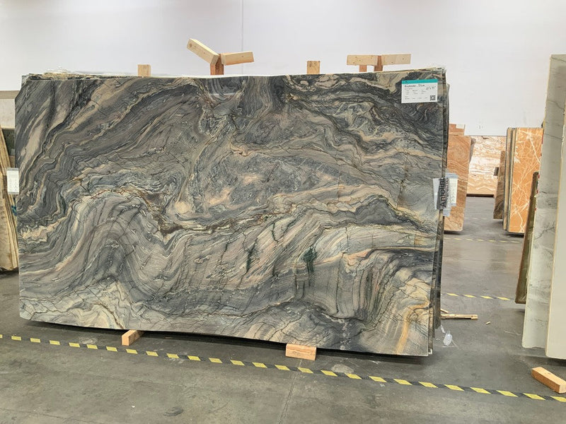 QUARZITE EXPLOSION BLUE POLISHED SLAB 3/4 130 x 77