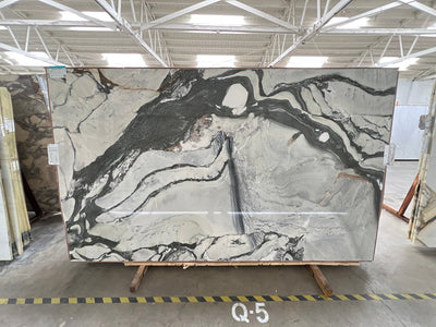 MARBLE PAONAZZO NERO EXTRA POLISHED SLAB 3/4 125 x 74