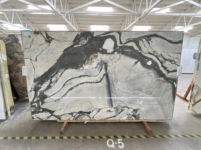 MARBLE PAONAZZO NERO EXTRA POLISHED SLAB 3/4 125 x 74