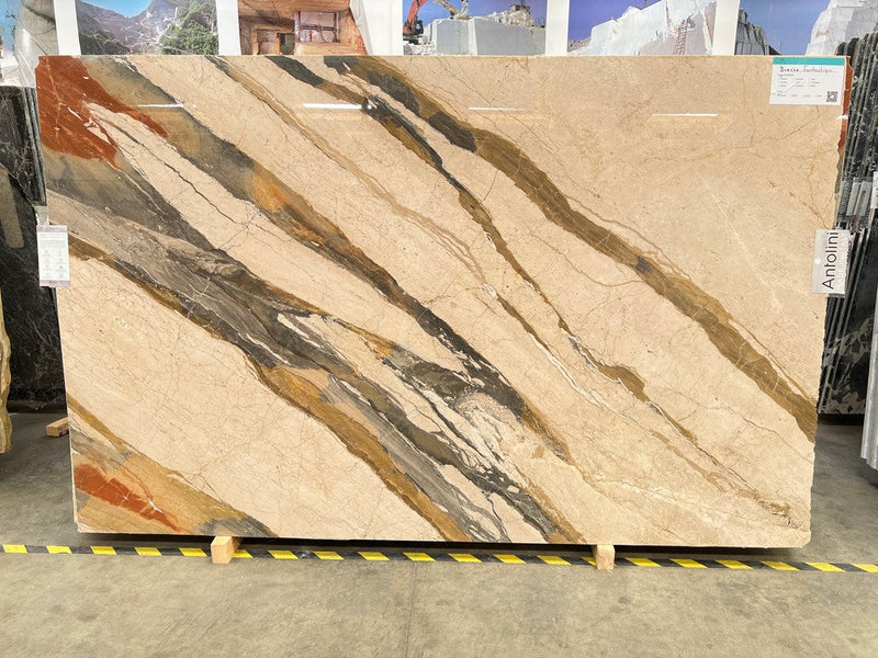 MARBLE BRECHE DE FANTASTIQUE POLISHED SLAB 3/4 99 x 63