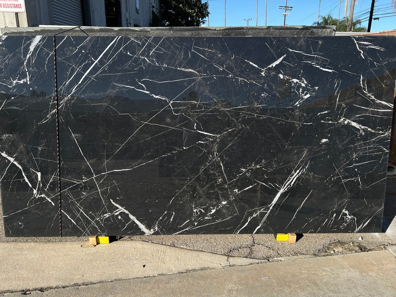 STATUARIO NERO TECH SIDE B" 1/2" POLISHED SLAB 127 x 64