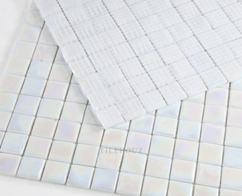 Laguna White Square 11.75 X Glass Mosaic Tile