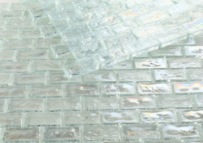 Malibu Clear Brick 12 X Glass Mosaic Tile