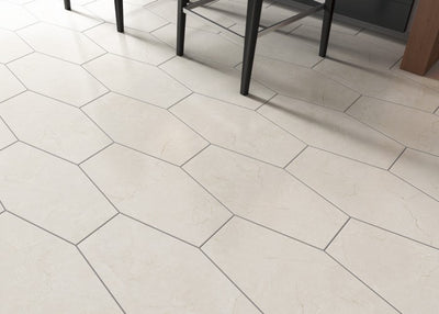 LONG HEXAGON MARFIL PORCELAIN TILE 9X19