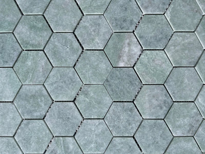 Ming Green Marble 3 Hexagon Mosaic Polished