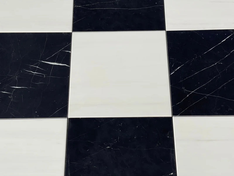 Nero Marquina Marble 18X18 Tile Polished/Honed