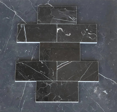 Nero Marquina Marble 3X6 Subway Tile Polished/Honed/Tumbled