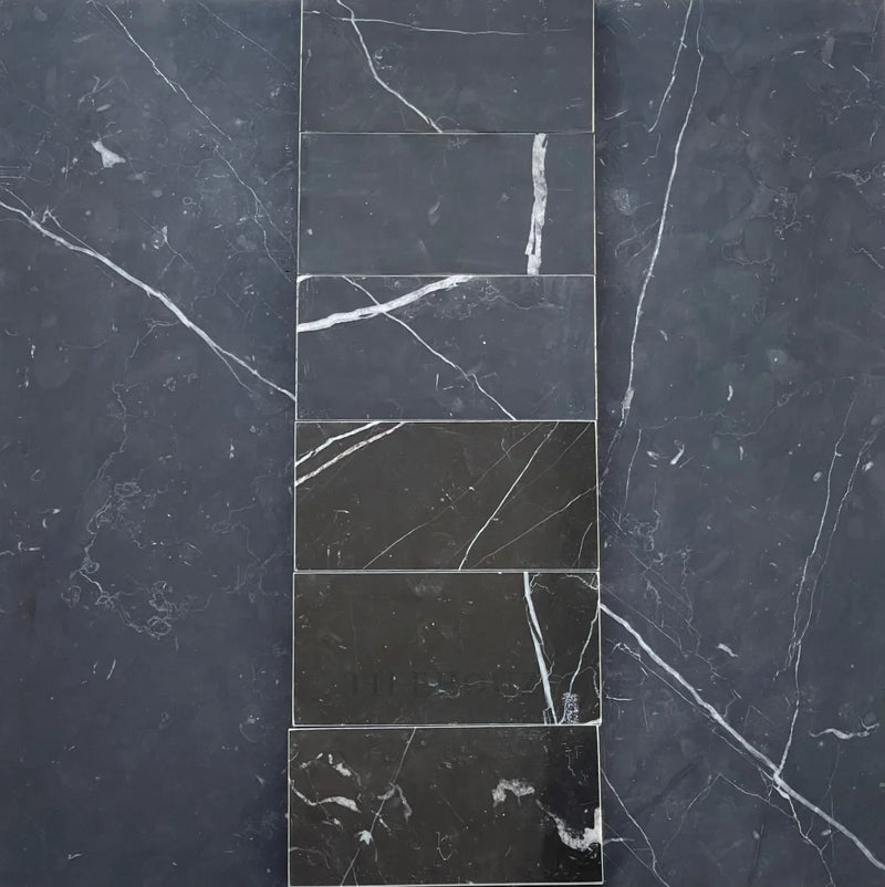 Nero Marquina Marble 3X6 Subway Tile Polished/Honed/Tumbled