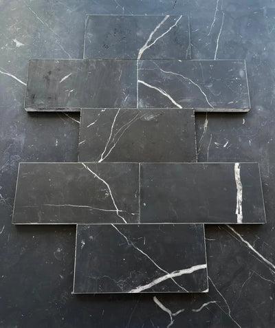 Nero Marquina Marble 3X6 Subway Tile Polished/Honed/Tumbled