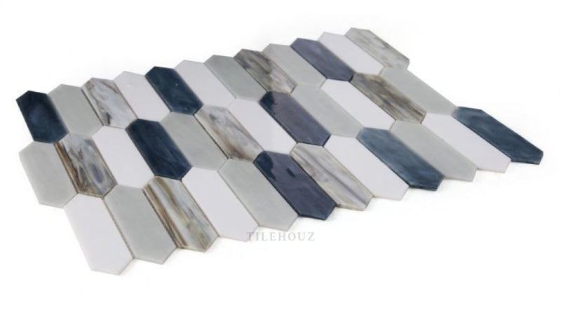 Newport Arrow Beach 10.25 X 12.5 Glass Mosaic Tile