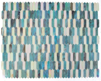 Newport Arrow Sky 10.25 X 12.5 Glass Mosaic Tile