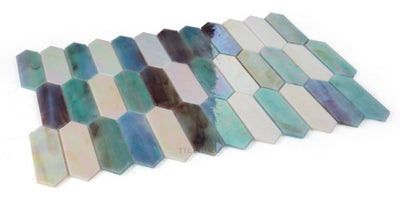 Newport Arrow Sky 10.25 X 12.5 Glass Mosaic Tile