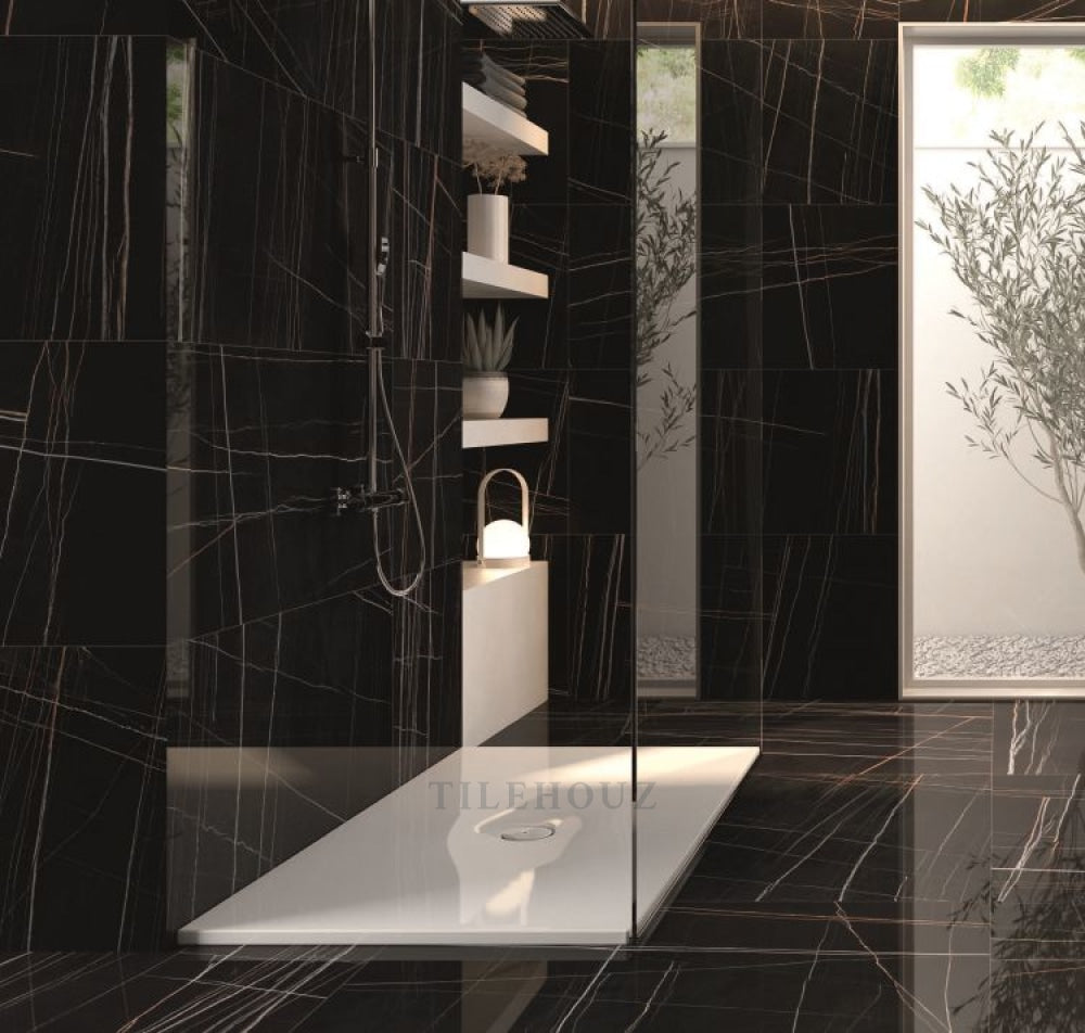 ZETA BLACK POLISHED PORCELAIN TILE 24x48