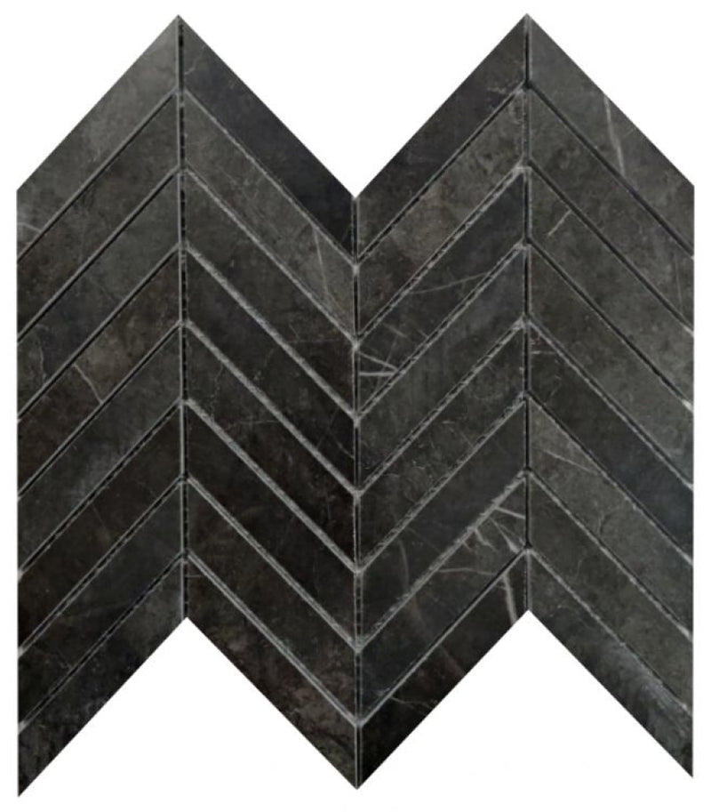 Prestigio Marquinia Lucido Chevron 10 X 12 Porcelain Mosaics