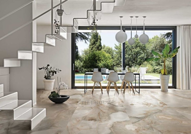 Reves Noisette Glossy 24 X 48 Porcelain Tiles