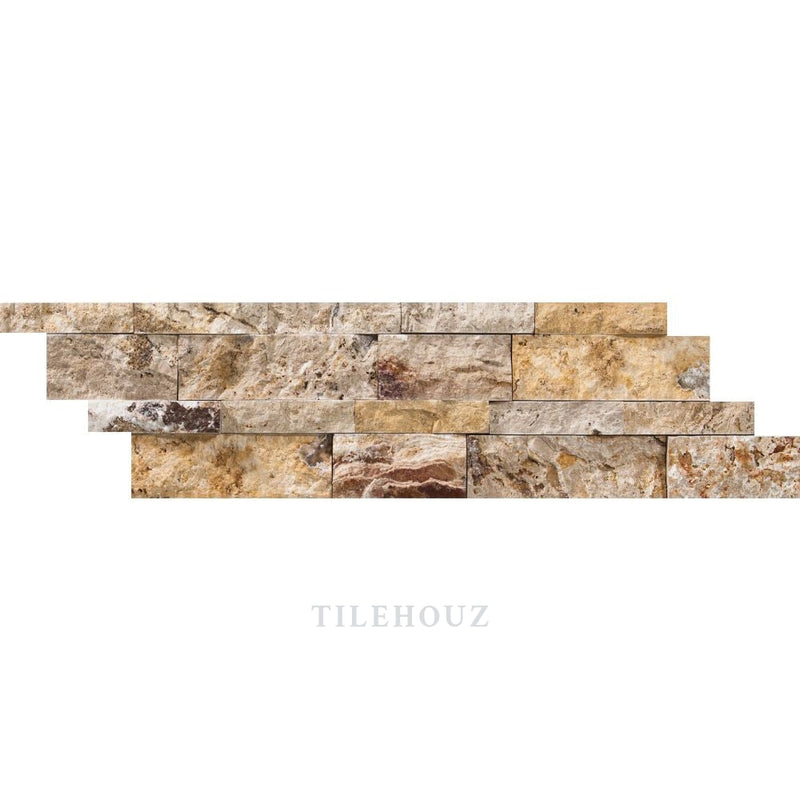 7 X 20 Split-Faced Scabos Travertine Ledger Panel Mosaic Tiles