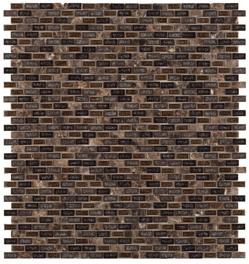 Swiss Emperador Brick 10.75 X 11.75 Crackle Glass