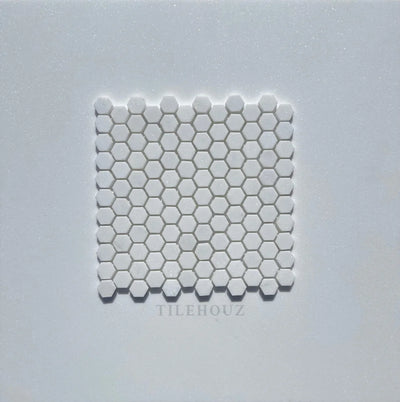 Thassos White Marble 1 Hexagon Mosaic Tile Polished&Honed (A1)