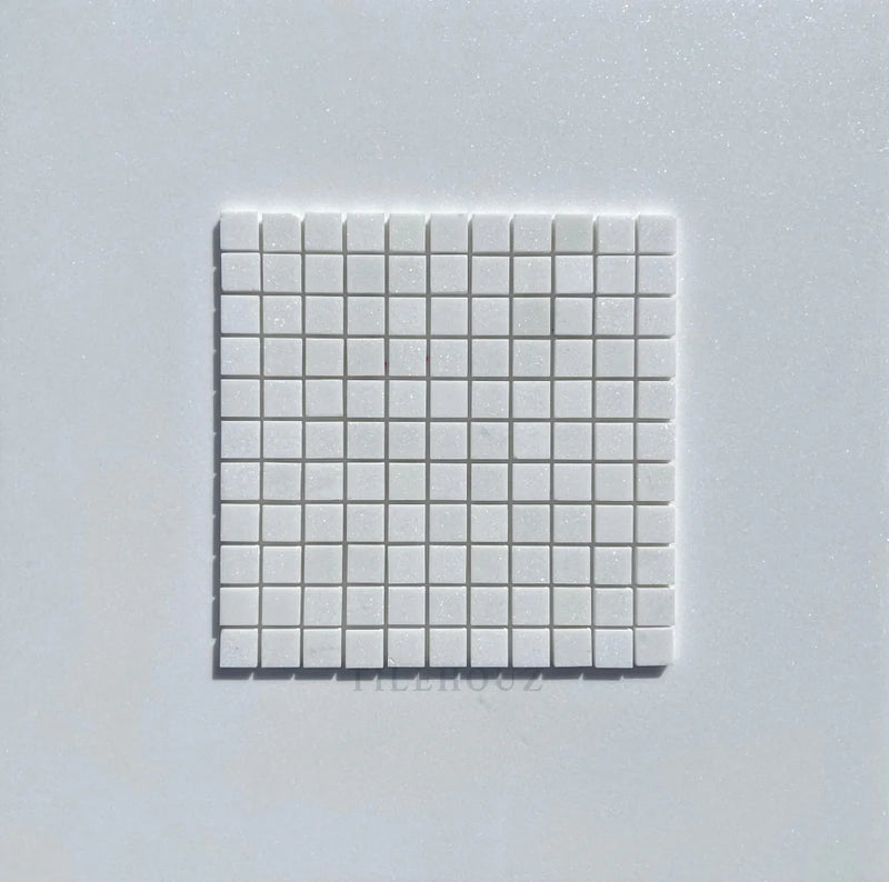 Thassos White Marble 1X1 Mosaic Tile Polished&Honed (A1)